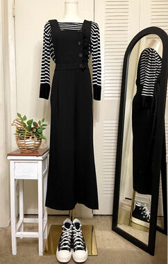 Sensemill Ruffle Button Wide leg Overall jumpsuit Size S NEW -Jumpsuit ONLY
